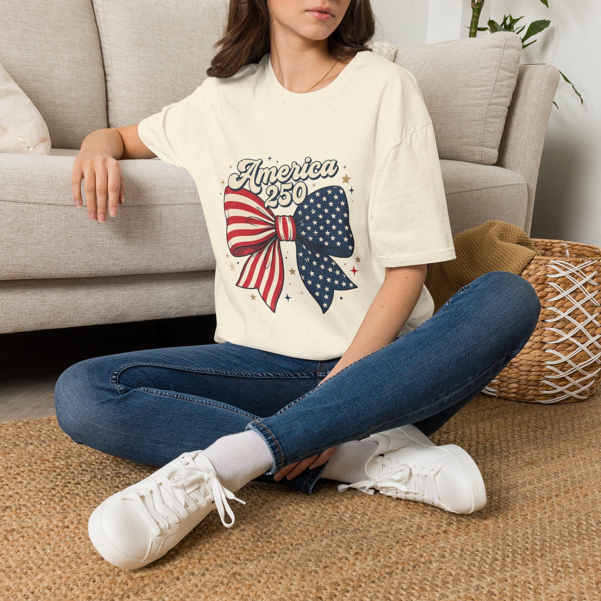 America 250 Patriotic Bow T-Shirt
