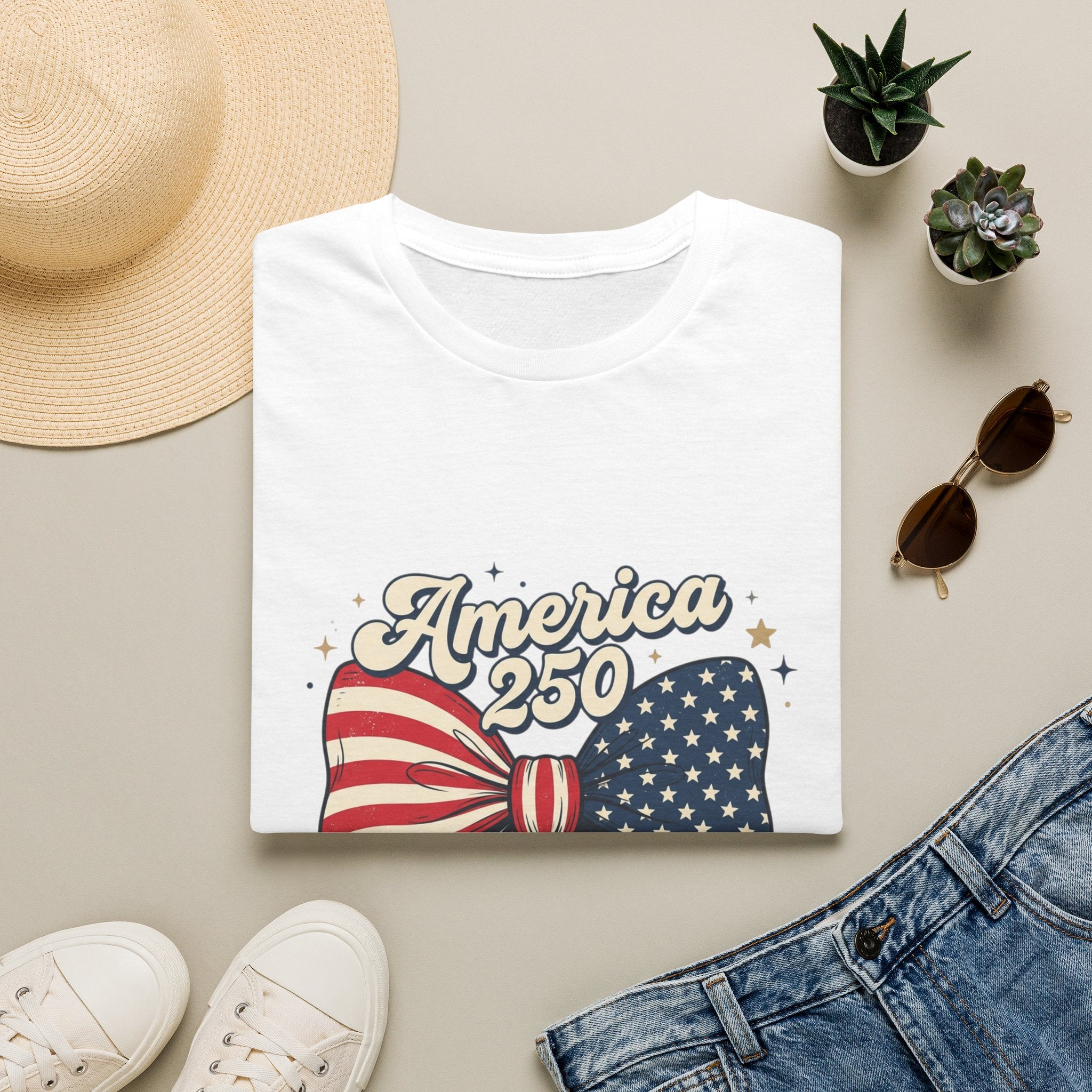 America 250 Patriotic Bow T-Shirt