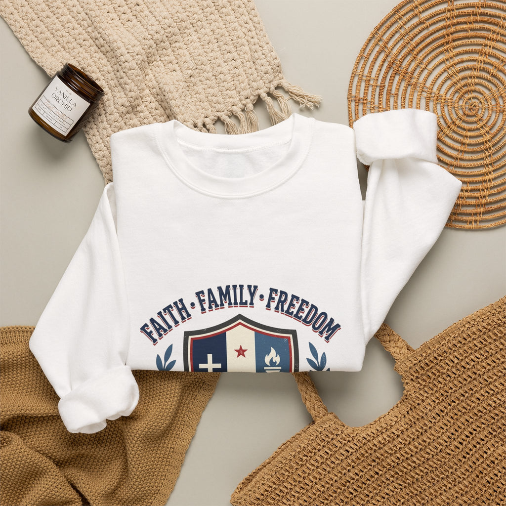 Faith · Family · Freedom Crewneck Sweatshirt | Patriotic, Vintage Americana