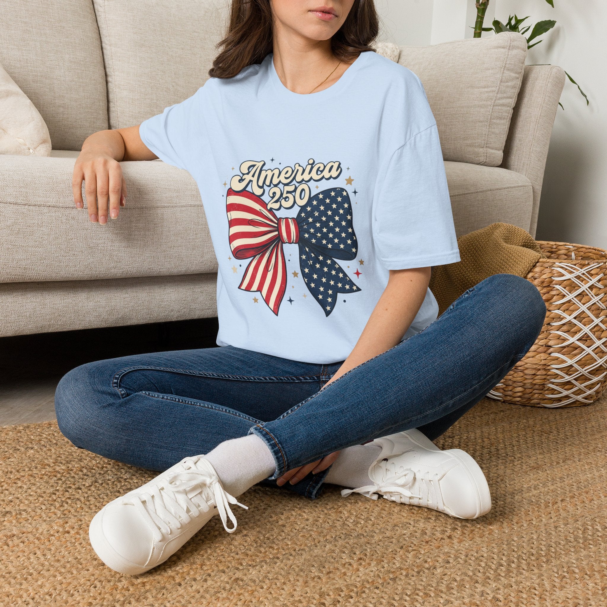 America 250 Patriotic Bow T-Shirt