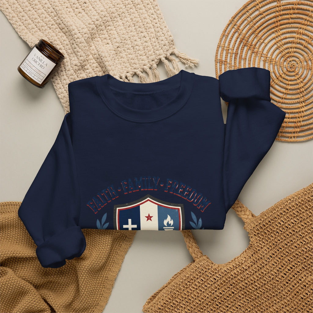 Faith · Family · Freedom Crewneck Sweatshirt | Patriotic, Vintage Americana