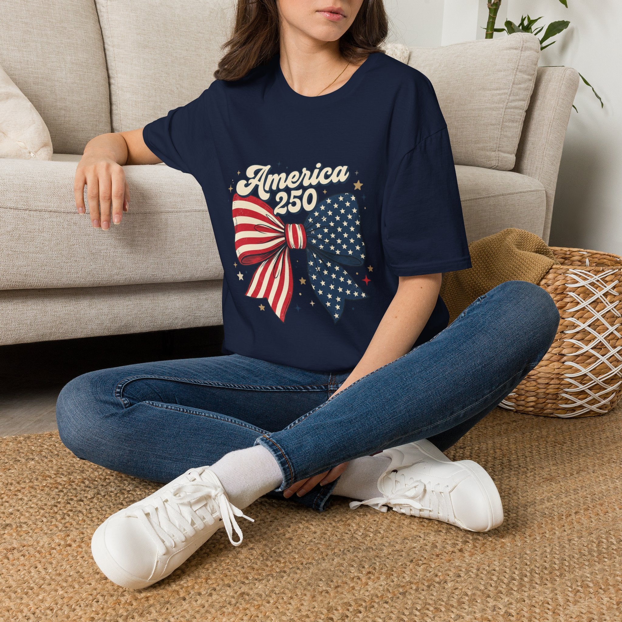 America 250 Patriotic Bow T-Shirt