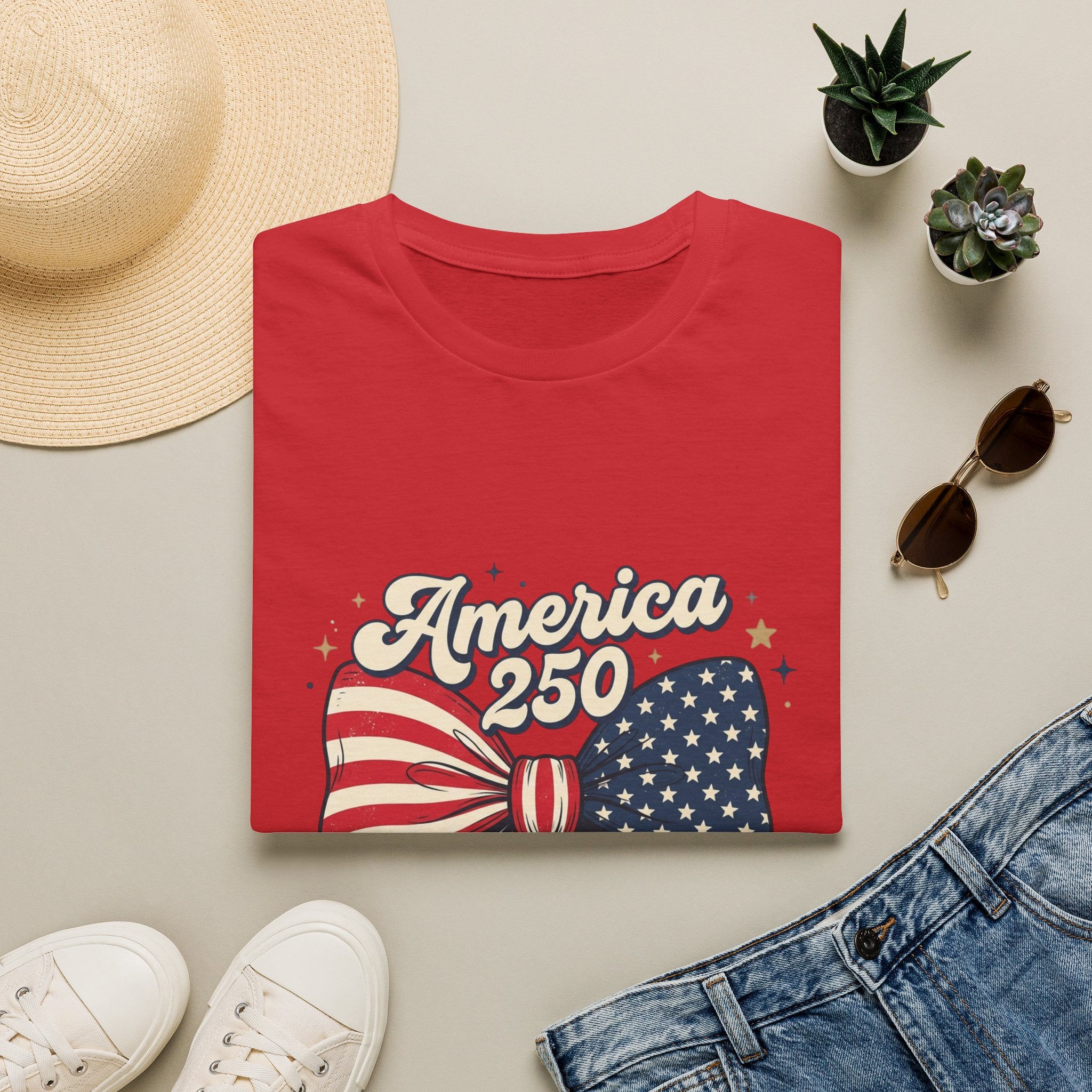 America 250 Patriotic Bow T-Shirt