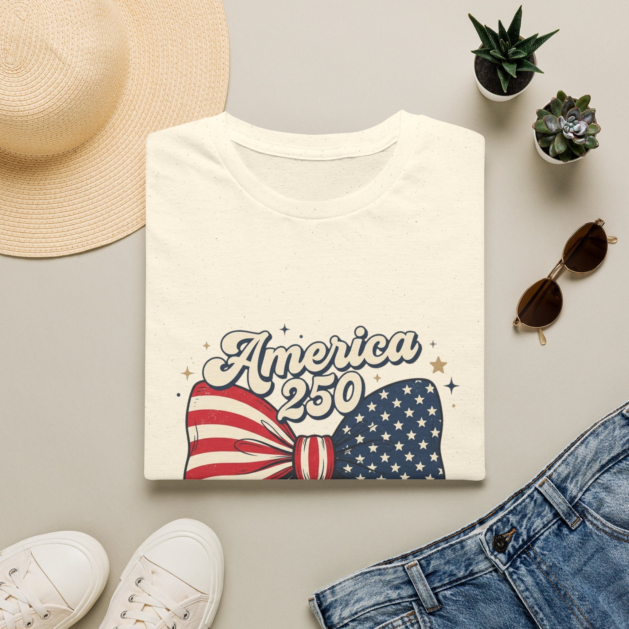 America 250 Patriotic Bow T-Shirt