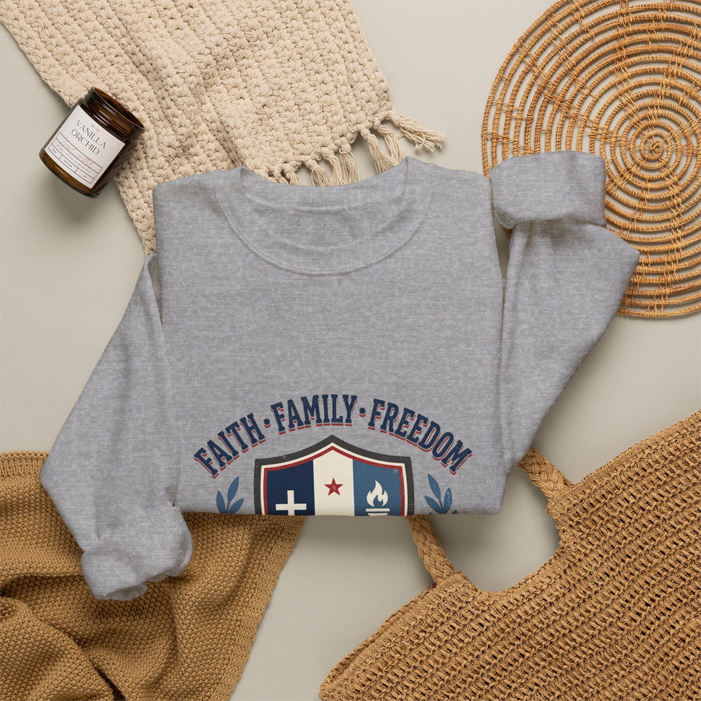 Faith · Family · Freedom Crewneck Sweatshirt | Patriotic, Vintage Americana
