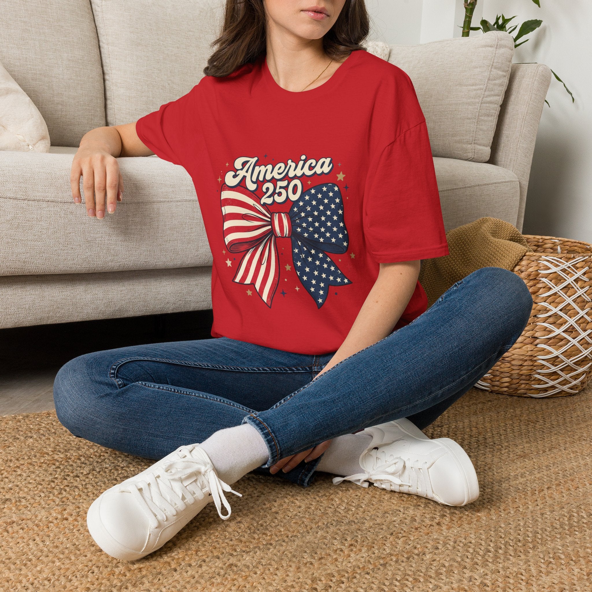America 250 Patriotic Bow T-Shirt